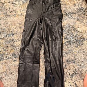 Abercrombie & Fitch Dark Leather Trousers
